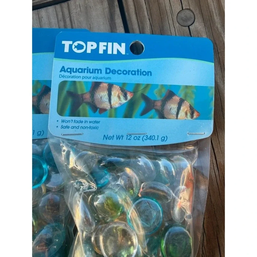 TopFin Blue Mixed Glass Decor 12 oz 5 Pack